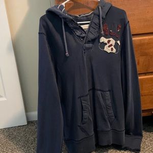 Abercrombie and Fitch navy blue hoodie Size: Large